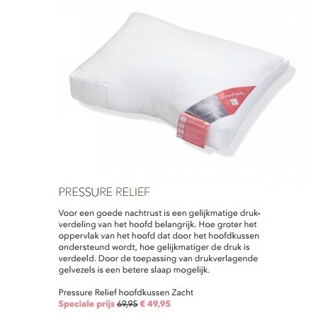 Pressure relief kussen van dyck drukverlagende gelezels gelijkmatige druk neksteun schoudercontour slaapkenner theo bot speciale prijs